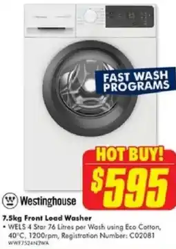 The Good Guys Westinghouse Front Load Washer offer