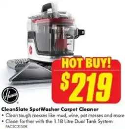 The Good Guys CleanSlate SpotWasher Carpet Cleaner offer