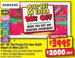 JB Hi-Fi 85" 4K The Frame Pro Neo QLED Smart Al Mini LED TV offer