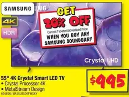 JB Hi-Fi 55" 4K Crystal Smart LED TV offer