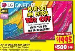 JB Hi-Fi 75" 4K QNED AI Smart LED TV offer