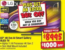 JB Hi-Fi 83" 4K Evo Al Smart Gallery offer