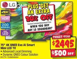 JB Hi-Fi 75" 4K QNED Evo Al Smart offer