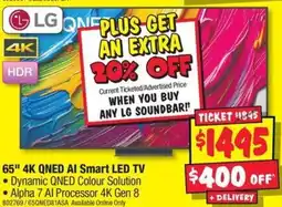 JB Hi-Fi 65" 4K QNED AI Smart LED TV offer