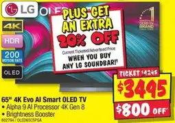 JB Hi-Fi 65" 4K Evo Al Smart OLED TV offer