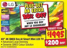 JB Hi-Fi 65" 4K QNED Evo Al Smart Mini LED TV offer