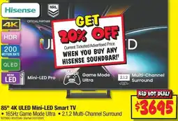 JB Hi-Fi 85" 4K ULED Mini-LED Smart TV offer