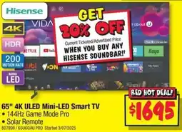 JB Hi-Fi 65" 4K ULED Mini-LED Smart TV offer