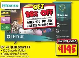 JB Hi-Fi 65" 4K QLED Smart TV offer