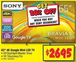 JB Hi-Fi 65" 4K Google Mini LED TV offer