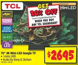 JB Hi-Fi 75" 4K Mini-LED Google TV offer