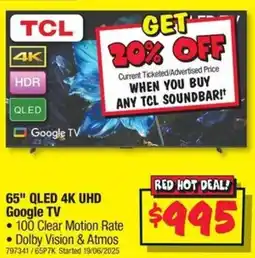 JB Hi-Fi 65" QLED 4K UHD Google TV offer