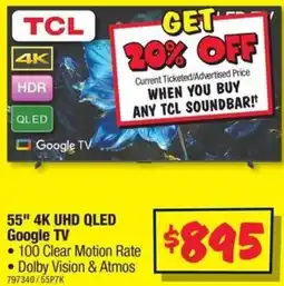 JB Hi-Fi 55" 4K UHD QLED Google TV offer
