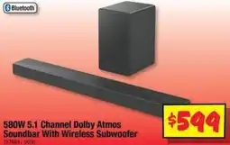 JB Hi-Fi 580W 5.1 Channel Dolby Atmos Soundbar With Wireless Subwoofer offer