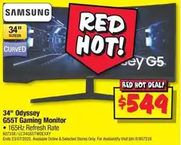 JB Hi-Fi 34" Odyssey G55T Gaming Monitor offer