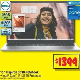 JB Hi-Fi 15" Inspiron 3530 Notebook offer