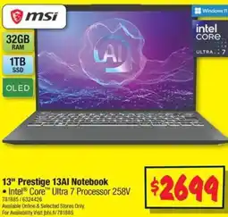 JB Hi-Fi 13" Prestige 13AI Notebook offer