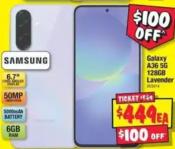 JB Hi-Fi Galaxy A36 5G 128GB Lavender offer