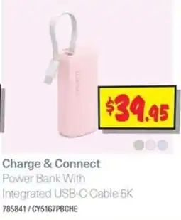 JB Hi-Fi Charge & Connect Power Bank With Integrated USB-C Cable 5K offer