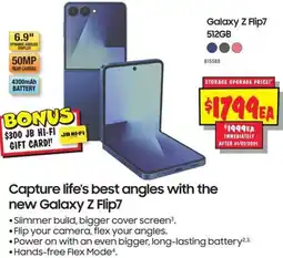 JB Hi-Fi Galaxy Z Flip7 512GB offer