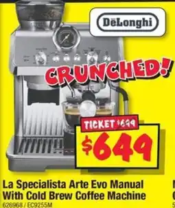 JB Hi-Fi DeLonghi La Specialista Arte Evo Manual With Cold Brew Coffee Machine offer