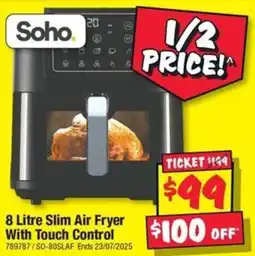 JB Hi-Fi 8 Litre Slim Air Fryer With Touch Control offer