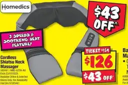 JB Hi-Fi Cordless Shiatsu Neck Massager offer