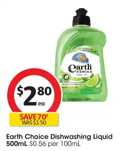 Coles Earth choice dishwashing liquid offer