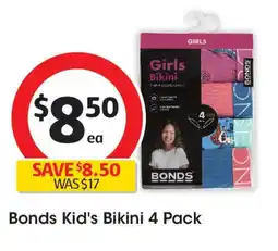 Coles Bonds kid's bikini 4 pack offer