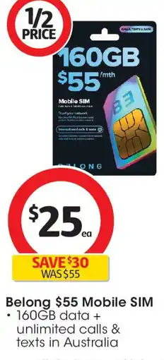Coles Belong Mobile SIM offer
