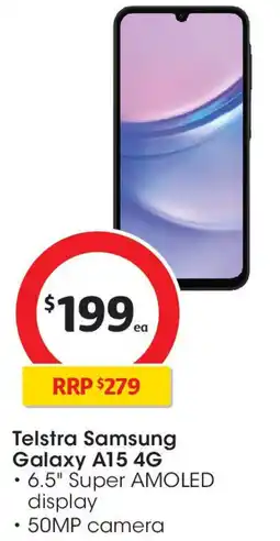 Coles Telstra samsung galaxy a15 4g offer