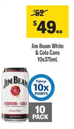 Coles Jim beam white & cola cans offer