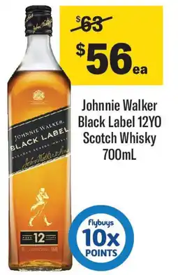 Coles Johnnie walker black label 12yo scotch whisky offer