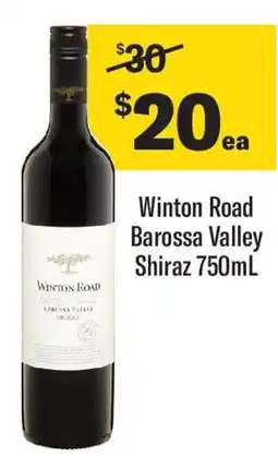 Coles Winton road barossa valley shiraz offer