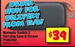 JB Hi-Fi Nintendo switch 2 carrying case & screen protector offer