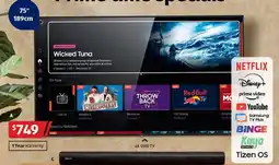 ALDI 75" tizen ultra hd led smart tv offer