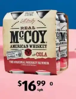 ALDI Real mccoy whiskey & cola offer