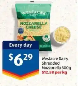 ALDI Westacre dairy shredded mozzarella offer