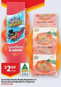 ALDI Australian dandy mandy mandarins or honey murcott mandarins offer
