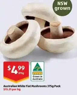 ALDI Australian white flat mushrooms offer
