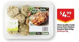 ALDI Fitzco quality foods home style chicken rissoles 8pk offer