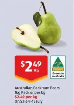ALDI Australian packham pears offer