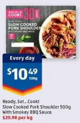 ALDI Slow cooked pork shoulder with smokey bbq sauce offer