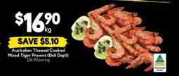 Drakes Australian Thawed Cooked Mixed Tiger Prawns (Deli Dept) offer