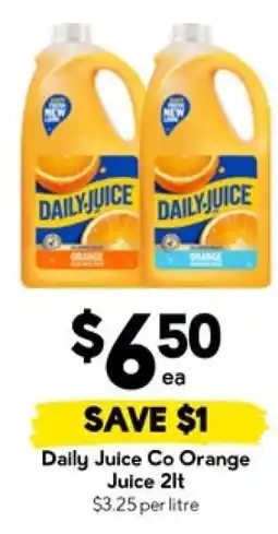 Drakes Daily Juice Co Orange Juice 2lt offer