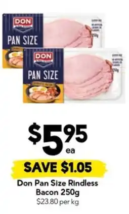 Drakes Don Pan Size Rindless Bacon 250g offer