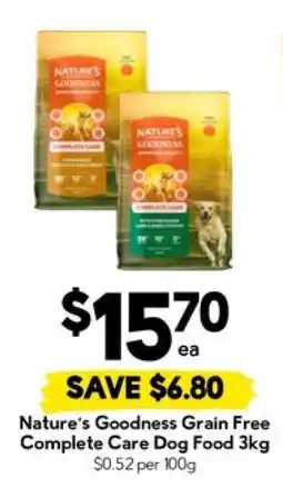 Drakes Nature’s Goodness Grain Free Complete Care Dog Food 3kg offer