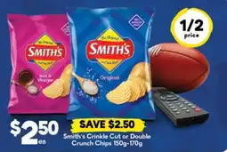 Drakes Smith's Crinkle Cut or Double Crunch Chips 150g-170g offer