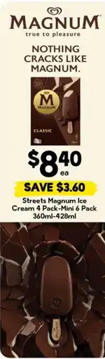Drakes Streets Magnum Ice Cream 4 Pack-Mini 6 Pack offer