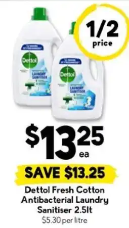 Drakes Dettol Fresh Cotton Antibacterial Laundry Sanitiser 2.5lt offer